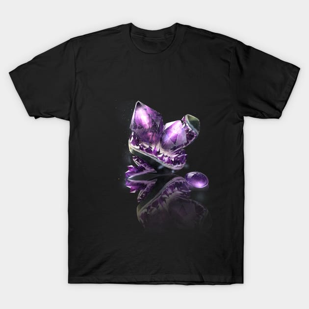 Fantasy Birthstone, February, Amethyst T-Shirt by cluseller